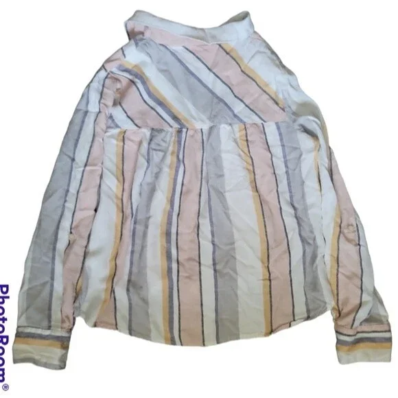 Thread & Supply Striped Linen Button Down Shirt - M - Picture 3 of 6